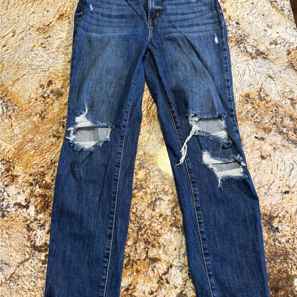 J24 Eunina Dark Blue Distressed Skinny Jeans
